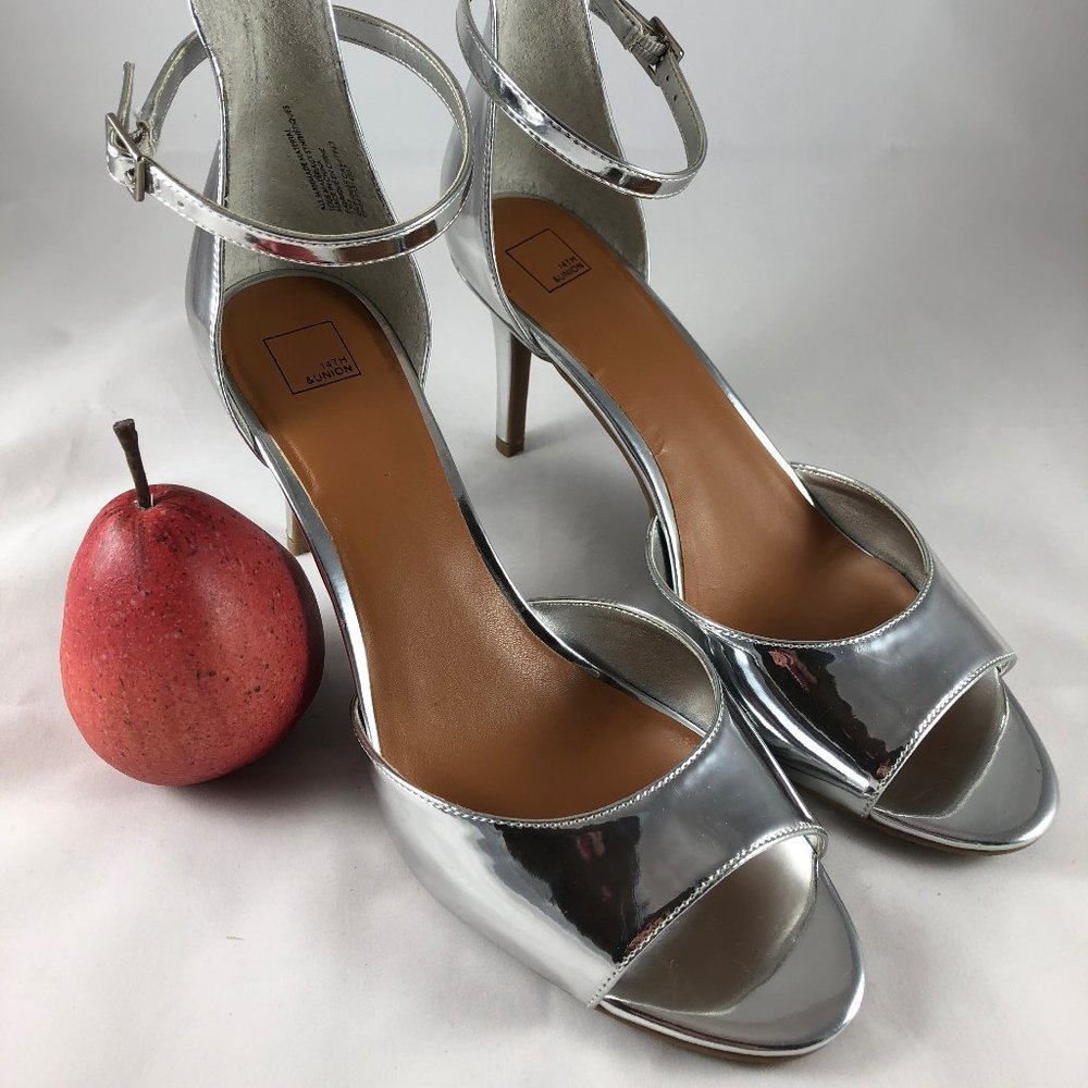 Silver holiday pumps, 13M, heel height 3 1/2", never worn